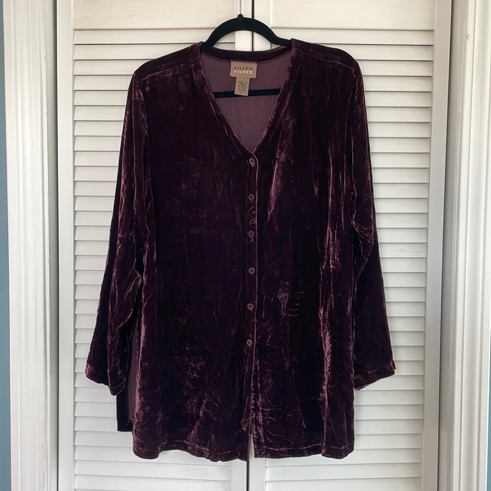 Eileen fisher crushed velvet top